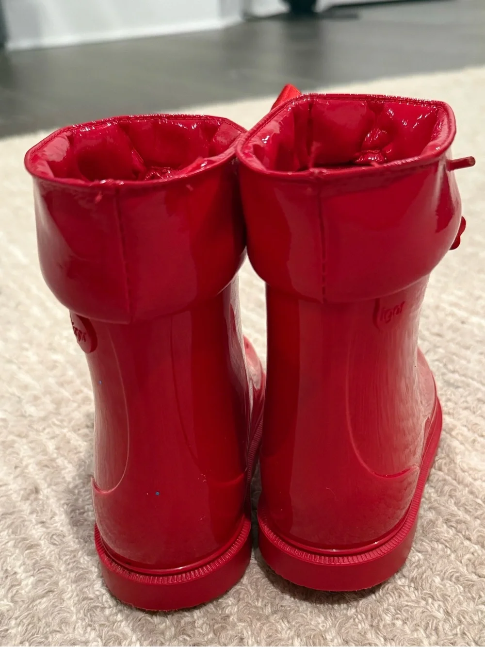 Igor Red Glossy Rain Boots with Ribbon Detail